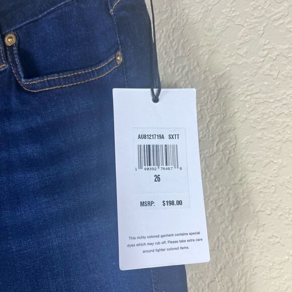 7 for all mankind Slim Illusion Luxe the Ankle Skinny Dark blue mid-rise size 26 - Picture 4 of 13